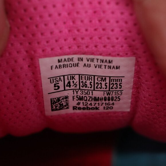 Reebok ZIG KINETICA Womens Size 3 Neon Blue/Pink FW7153 Lace Up Casual Shoes - Picture 10 of 11